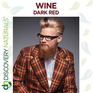 Red Henna Hair Color For All Kit | 100% All Natural Hair Dye & Beard Dye Powder (Wine Dark Red) Organic, Herbal & Vegan Chemical & Cruelty Free Permanent Gray Coverage & Tinting