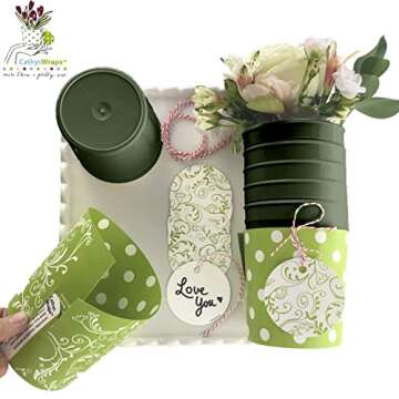 DOEYS Church Pew Clip & Flower Vase for Wedding Ceremony Aisle (6-Pack) Secure Fresh and Silk Floral Arrangements to Pew End, Bench, Chair in Water Tight Plastic Pot - Reuse at Reception (MADE in USA)