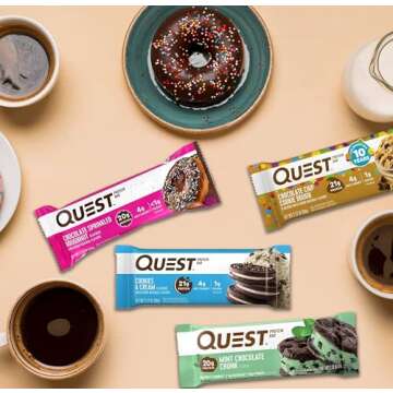 NOSH PACK Quest Protein Bars Variety Pack, 10 Pack Bulk Nutrition Breakfast Bar Low Carb Gluten Free Keto Snack, with Nosh Pack Bag