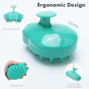 FREATECH Hair Scalp Massager Shampoo Brush with Soft Silicone Bristles for Scalp Care and Hair Growt...