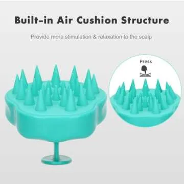FREATECH Hair Scalp Massager Shampoo Brush with Soft Silicone Bristles for Scalp Care and Hair Growth, Shower Head Scalp Scrubber Exfoliator for Dandruff, Wet & Dry for Men, Women and Kids, Green