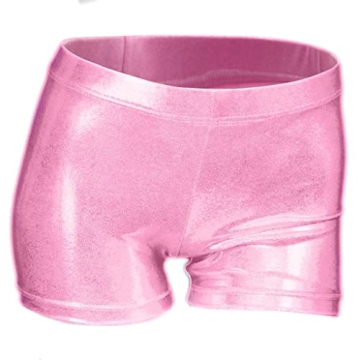 ZIZI Little Big Girls Sparkle Dance Tumbling Basketball Gymnastics Pink Short,120CM(6X-7Years)