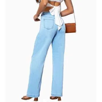 ETTELO Women's Trendy Mid Waisted Jeans for Comfort