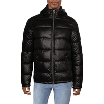 GUESS Men's Mid-weight Puffer Jacket | Stylish & Warm Coat for Winter