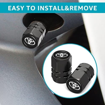 Durable Black Tire Valve Caps for Toyota Models