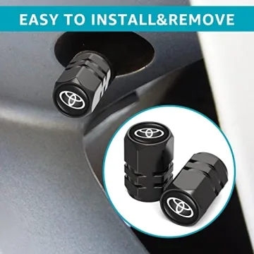 Durable Black Tire Valve Caps for Toyota Models