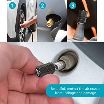 Durable Black Tire Valve Caps for Toyota Models