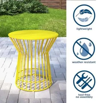 Novogratz Roberta Outdoor Side Table in Bright Yellow