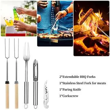 Camping Cooking Utensils Set, Stainless Steel Grill Tools, Camping BBQ Cookware Gear and Equipment for Travel Tenting RV Van Picnic Portable Kitchen Essentials Accessories (Black-16 PCS)