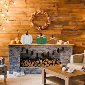 Pumpkin Decorations for Home Fall Pumpkin Wood Table Signs Thanksgiving Tiered Tray Decor Farmhouse Wood Block Signs Rustic Wood Tabletop Sign for Fall Autumn Thanksgiving Harvest Farmhouse Home Decor