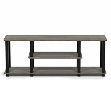 Furinno No-Tools 3-Tier TV Stand French Oak Grey Black