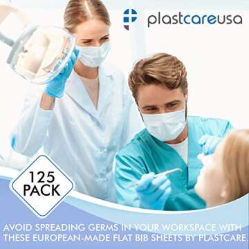 Durable 13"x18" Disposable Dental Bibs - 125 Count