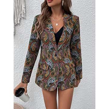 Floral Print Lightweight Blazer for Stylish Casual Wear