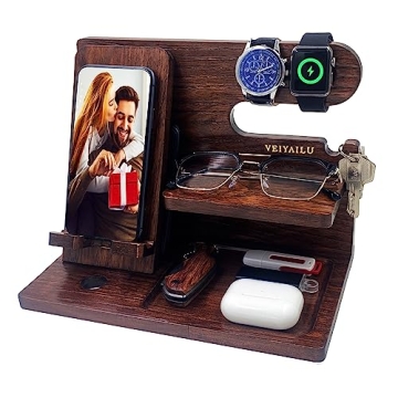 VEIYAILU Nightstand Organizer Docking Station - Elegant Gifts for Men