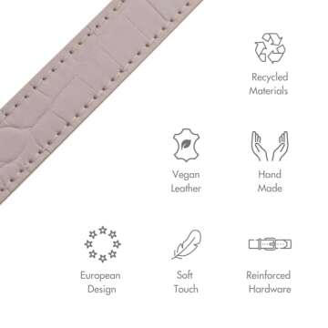 NINA WOOF Milan Vegan Leather Dog Collar - Padded Luxury Dog Collar with Adjustable Buckle - Collar for Dogs, Dog Collar for Small Dogs to Dog Collar for Large Dogs - Color Lilac, Size Extra Small