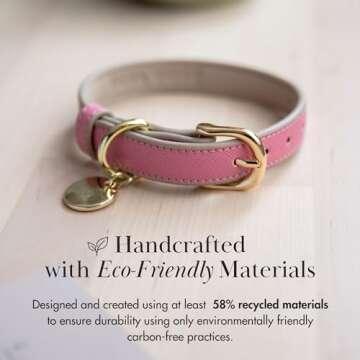 NINA WOOF Milan Vegan Leather Dog Collar - Padded Luxury Dog Collar with Adjustable Buckle - Collar for Dogs, Dog Collar for Small Dogs to Dog Collar for Large Dogs - Color Lilac, Size Extra Small