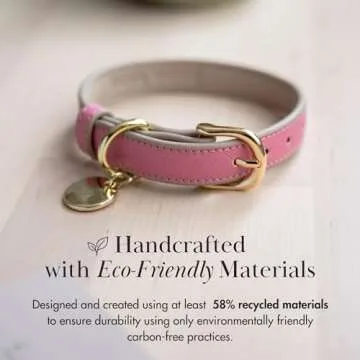 NINA WOOF Milan Vegan Leather Dog Collar - Padded Luxury Dog Collar with Adjustable Buckle - Collar for Dogs, Dog Collar for Small Dogs to Dog Collar for Large Dogs - Color Lilac, Size Extra Small