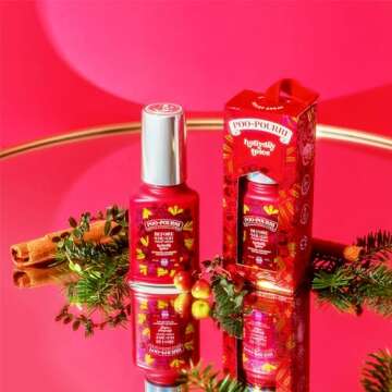 Poo-Pourri Before-You-Go Toilet Spray, Hollyday Spice, 2 Fl Oz - Cranberry, Cinnamon, and Balsam Fir...