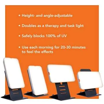 TheraLite Light Therapy Lamp - 10,000 LUX - Compact Bright Sun Lamp - Sun Light Therapy, Energy Booster and Mood Lifter