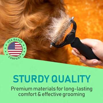 Maxpower Planet Hair Brush - Double Sided Shedding, Dematting Undercoat Rake for Dogs and Cats, Extra Wide Dog Grooming Brush, Reduce Shedding by 95%, Black
