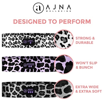 Fabric Resistance Bands for Legs and Butt - Booty Bands 3 Resistance Bands - Exercise Bands for Legs and Butt - Squat Bands to Tone - Elastic Strength Non Slip Workout Bands for Beginner to Expert