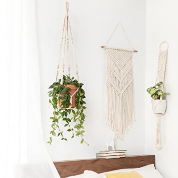 Mkono 35" Macrame Plant Hanger - Boho Style Decor