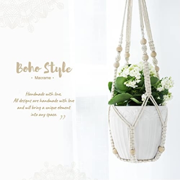 Mkono 35" Macrame Plant Hanger - Boho Style Decor