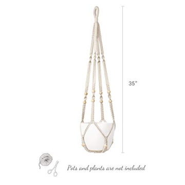 Mkono 35" Macrame Plant Hanger - Boho Style Decor
