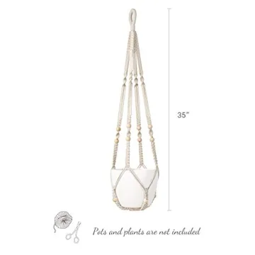 Mkono 35" Macrame Plant Hanger - Boho Style Decor