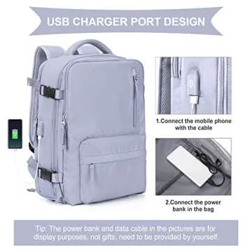 WONHOX Flight Approved Travel Laptop Backpack in Taro Purple