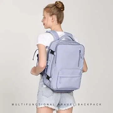 WONHOX Flight Approved Travel Laptop Backpack in Taro Purple