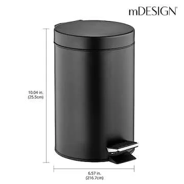 mDesign Metal Pedal Bin for Convenient Waste Disposal