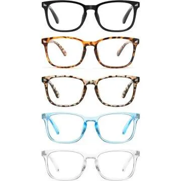 CCVOO 5 Pack Blue Light Blocking Reading Glasses