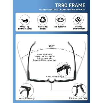 CCVOO 5 Pack Blue Light Blocking Reading Glasses