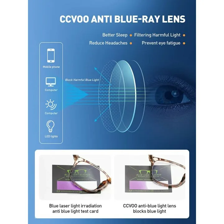 CCVOO 5 Pack Blue Light Blocking Reading Glasses