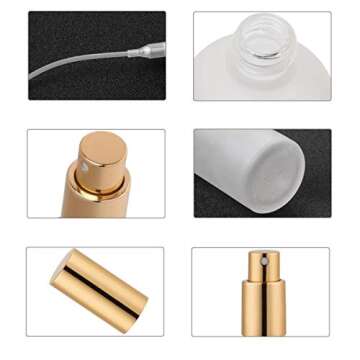 Daliuing Glass Spray Bottle 4oz, Empty Frosted Perfume Atomizer, Fine Mist Spray,Gold Sprayer (2 PACK)