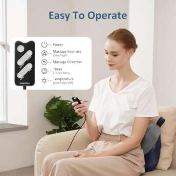 MOUNTRAX Back Massager with Heat, Shiatsu Neck and Back Massager for Pain Relief Deep Tissue, 3D Kneading Portable Massage Pillow for Back, Neck, Shoulders and Full Body, Gifts for Men Women