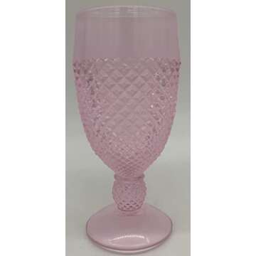 Goblet - Addison Pattern Passion Pink Glass by Mosser
