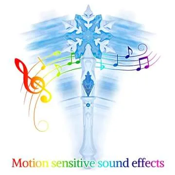 Light Up Frozen Snowflake Wand with Sound(Motion Sensitive) Magic Toy for Kids Girls Princess Party Favors Costume Cosplay Accessories 2 Pieces Blue & Pink