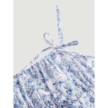 BEAUDRM Women's Sleeveless Floral Mini Dress for Summer