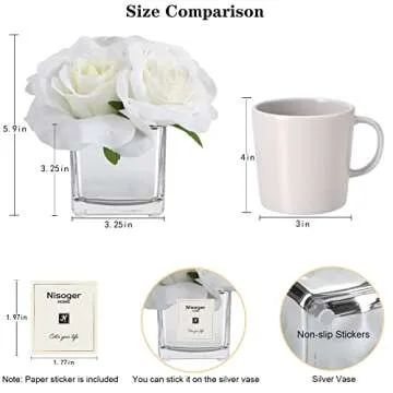 Buy Nisoger Artificial Flowers in Vase for Chic Home Decor