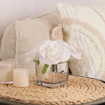 Buy Nisoger Artificial Flowers in Vase for Chic Home Decor