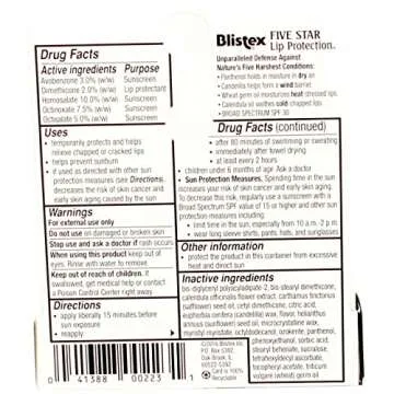 Blistex 5 Star Lip Protct Size .15oz, 3 pack