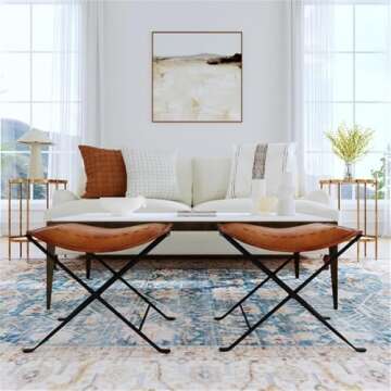 Butler Melton Brown Leather Stool - Stylish & Functional