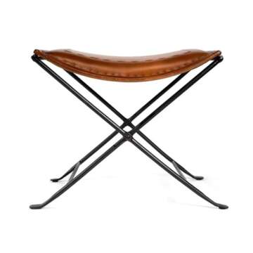 Butler Melton Brown Leather Stool - Stylish & Functional