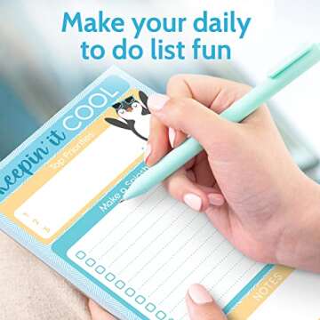 Penguin To Do List Notepad - Cute Daily Organizer for Everyone