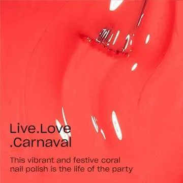 OPI Nail Lacquer Live.Love.Carnaval | Opaque Bright Orange Crème Chip Resistant Nail Polish | Vegan, Fast Drying, Streak Free