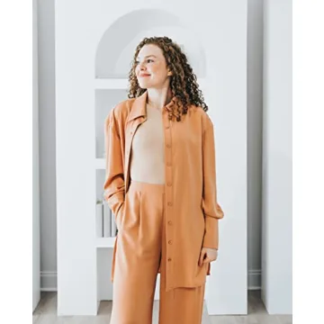 The Drop Women's Cork Long Side Slit Tunic Shirt – Comfort Meets Style in Plus Size