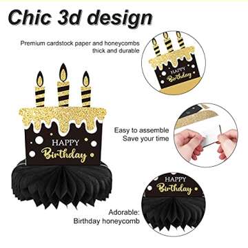 9 Pieces 50th Birthday Decoration 50th Birthday Centerpieces for Tables Decorations Cheers to 50 Years Honeycomb Table Topper for Men and Women Fifty Years Birthday Party Decoration Supplies(50th)