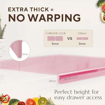 Non-Slip Acrylic Cutting Board with Counter Lip